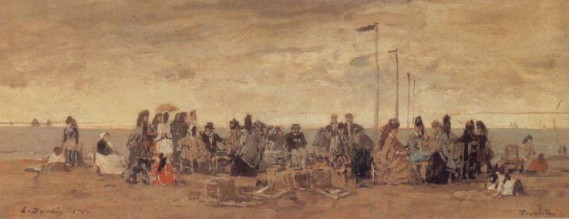 Eugene Boudin The Beach at Trouville